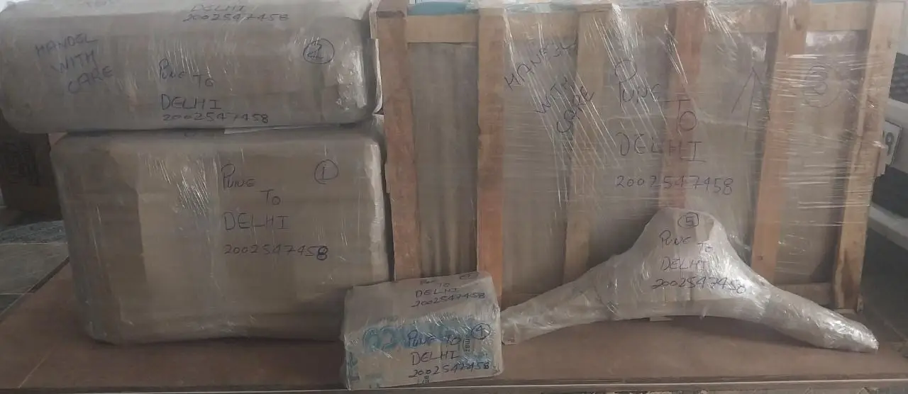 Multiple parcels with proper labeling Pune to Delhi by Aparajeet Packers
